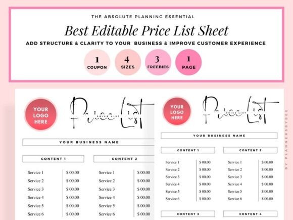 Download PRICE LIST Template Editable Restaurant - Premium Resources