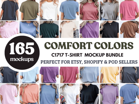 Download Comfort Colors 1717 Tshirt Mockup Bundle - Comfort Collection