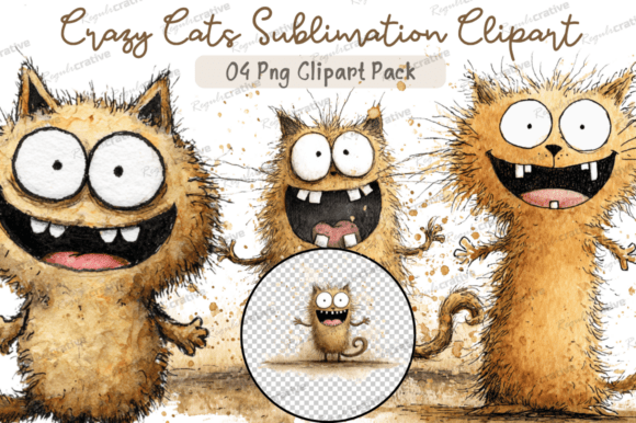 Download Crazy Cats Sublimation Clipart,Funny Cat - Fun Collection