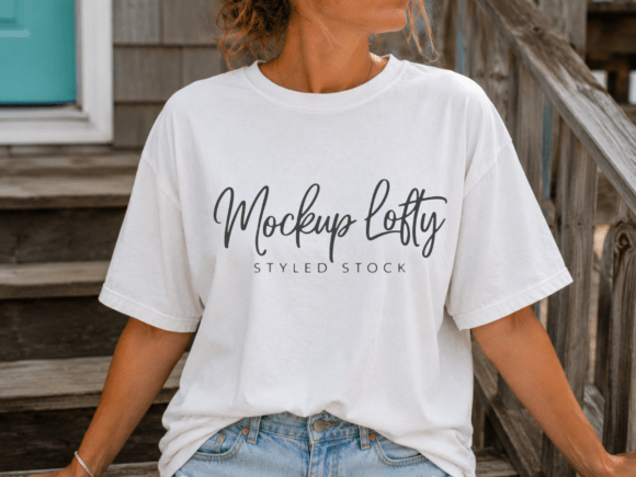 Download Comfort Colors 1717 White T-shirt Mockup - Comfort Collection